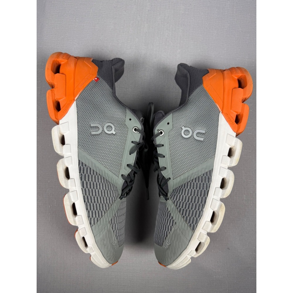 On Running Cloudflyer Mens Grey Orange Stability Performance Running Shoes